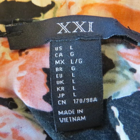 XXI Black with Orange Flower Spaghetti Strap Dress - Picture 3 of 8